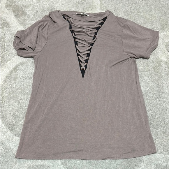 Brown Relaxed Cut Out T-Shirt - Picture 1 of 4